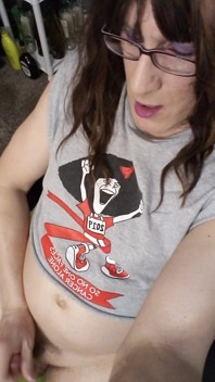 Cute Sissy Jerks off in the Home Office