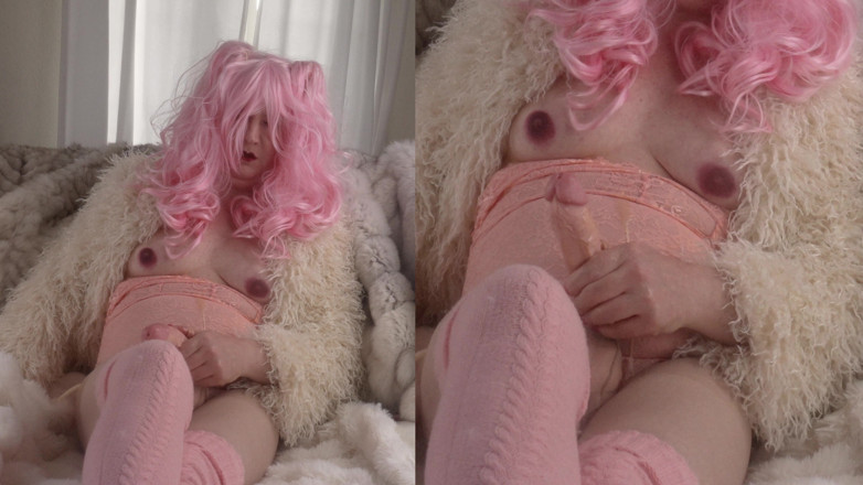 Trans fur bitch: Kızıl saçlı transfur kaltak çok boşalıyor