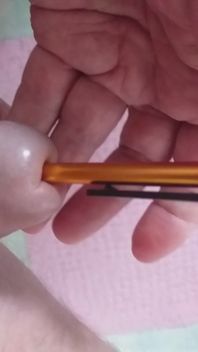 Daddy Stands on the Toilet and Plays with His Penis but a Pen