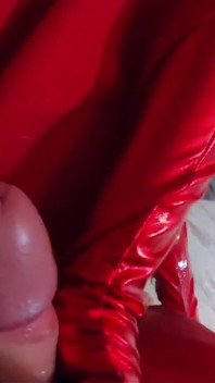 Santa's Horny Slut MILF Blowjob, Doggystyle & Cum on Gloves & Red Coat