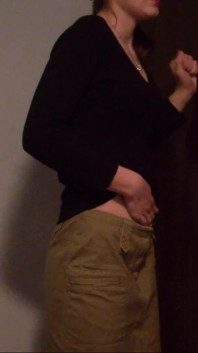 Skinny Teen Full Bladder Desperation Standing and Trying to Pee on the Floor