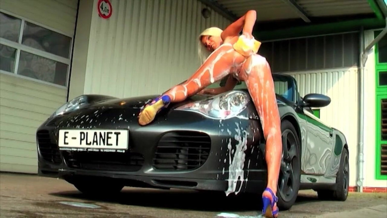 Erotic Planet X: Jasmine la Rouge - car cleaning erotic