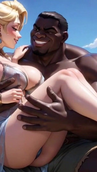 Old Granny Humiliated Licking Young Woman Feet - Sitting on Muscular Black Bull Lap