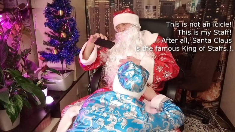 AimeeParadise: Snow Maiden matang menghisap batang Santa!