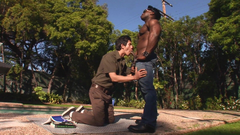 Gays Case: Buff black stud gets head and buries his cock deep...