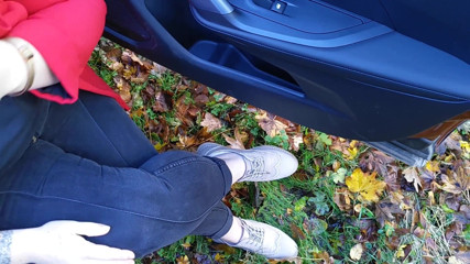 CharnElle: Risky outdoor blowjob near road with facial ending