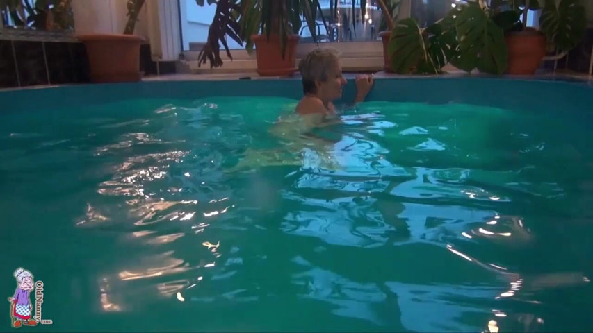 Masturbating During Swim Session (Old Nanny)