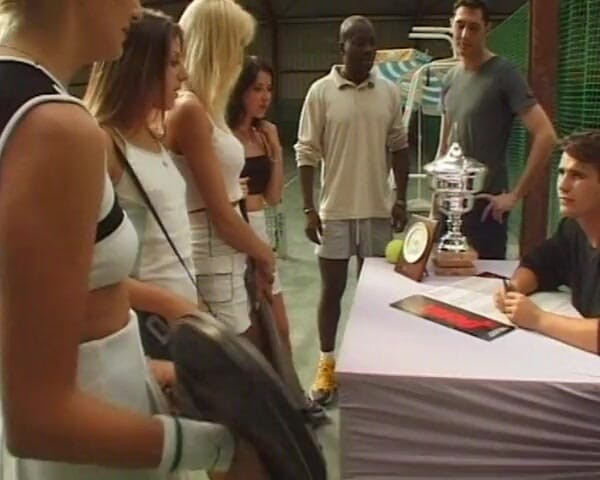 Monde Francais: French Babes Riding Dick on the Tennis Court