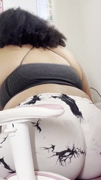 BBW Working on Pc and Farting on Short White Leggings