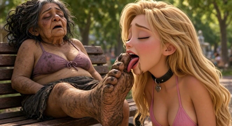YOUR BEST FANTASY: Vrouw aanbidt en reinigt vuile straatvoeten met haar tong