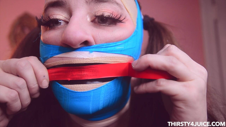 Freshie juice: Tape gag e fetish estremo del naso