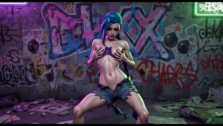 Ianimedia: Jinx, kompilasi baju berlumur minyak yang berbeda dan berpose hentai...