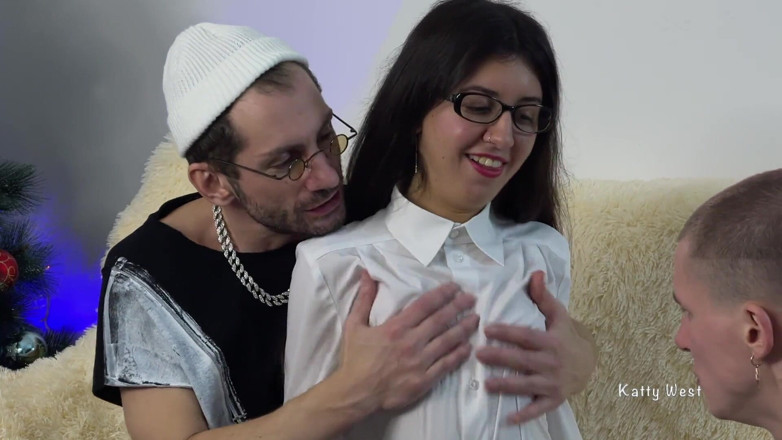 Katty West: Cuckold Licks and Cleans Pussy of His Wife's Cum After...