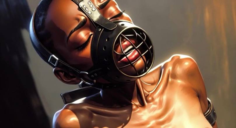 YOUR BEST FANTASY: Skinny African Girl in Bondage - Desperate for Big Cock Inside...
