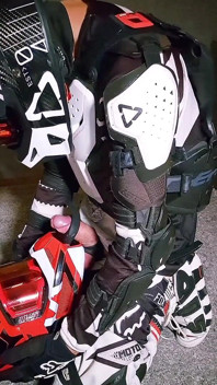 Horny Motocross Player Cumming on Boyfriend Helmet