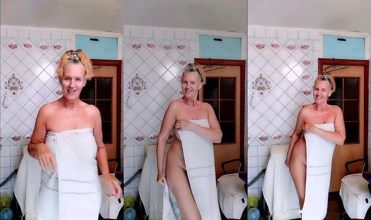 Lukerya: Hot Housewife Lukerya in White Lace Lingerie