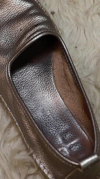 Worn Black Socks & Dirty Silver Loafers - Real Footwear Tease in Leggings