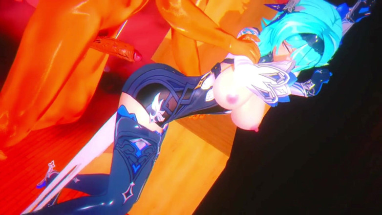 NSFWOtaku: Genshin impact - l'intensa sessione di scopate di eula - creampie hardcore...