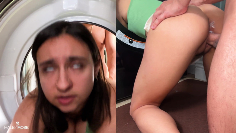 Hailey Rose: Przybrana siostra utknęła w pralce! - wszystko naturalne Hailey Rose Facecam