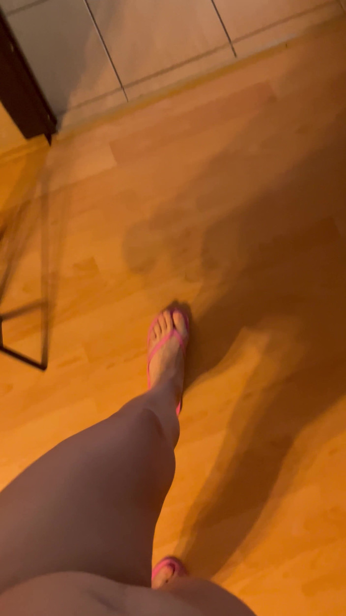 Feet: POV: Sounds of Flip-flops Walking