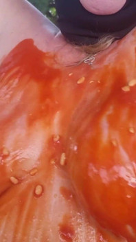 Julie Cunningham Sploshing - Short Slowed Down Clip of My Hug Tits Covered in Beans Being Shaken Side to Side Slowly