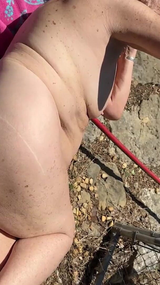 Aunt Ann: Fan Request Granny Naked in Sun Shows Dirty Rough Soles &amp;...