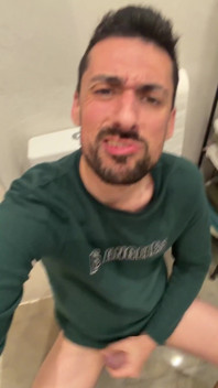 Hot Stepdaddy Jerking off in Bathroom