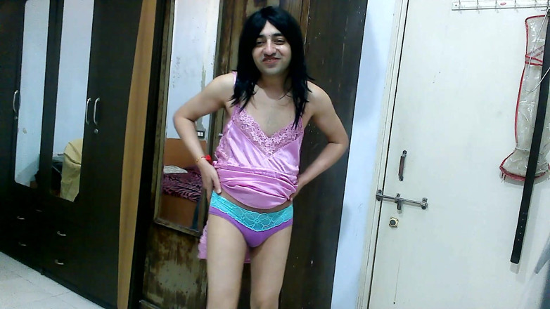Cute & Nude Crossdresser: Hot and sweet sissy crossdresser femboy Sweet Lollipop in a...