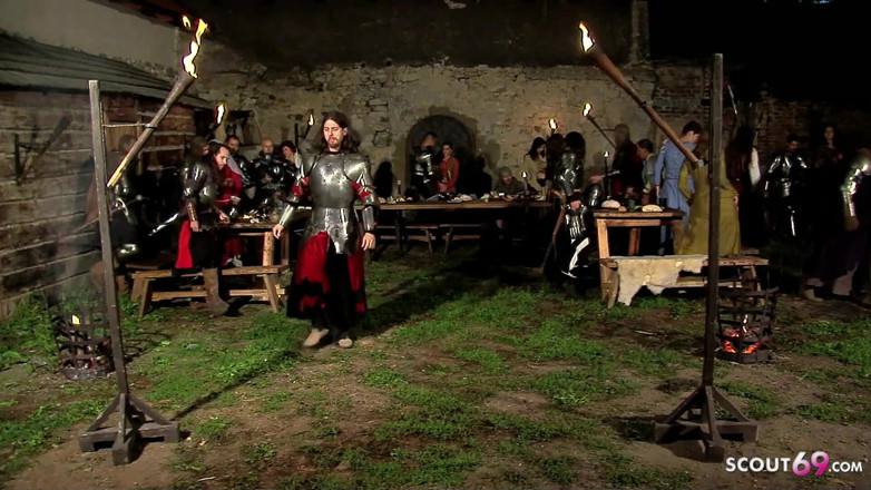 Full porn collection: Knights fuck horny skinny teens in the ass at cosplay...