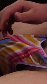 Little Satin Thong Play & Cock Ring Cum