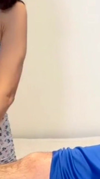 Skinny Brunette with Small Tits Offered Him a Handjob