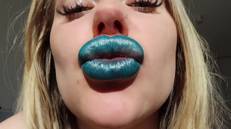 Goddess Misha Goldy: Keajaiban bibir berkilat biru saya! ASMR JOI!