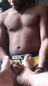 Bear Gets Feet Worshiped and Cum on