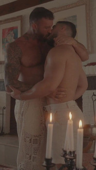 Two Dudes Make Love by the Fireplace