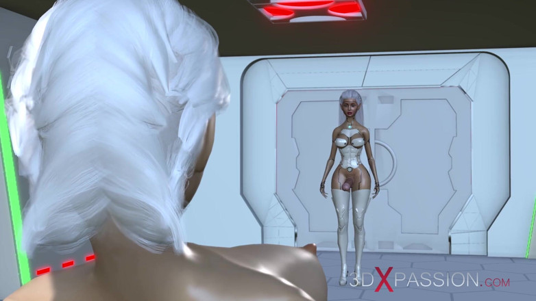 3dxpassion-transgender: Una caliente 3d ciencia ficción androide dickgirl se folla a una...