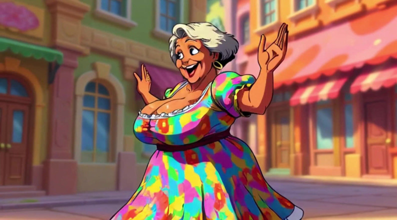 Huge Boobs: Animație cu dans cu bunicuțe cu țâțe mari