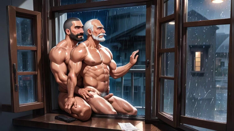 AI gay porn: Oude man neukt 's nachts