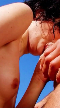 Skinny Milf Olly fucked by toyboy with thick lance on the beach