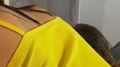 Threesome with Big Dick Guy and His Blonde Big Ass Girlfriend