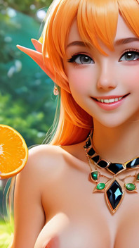 Ai Nude Art - Nude Adult Woman Eating Tangelo