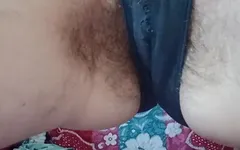 Big Hairy Pussy and Old Worn Out Panties with a Huge Hole.