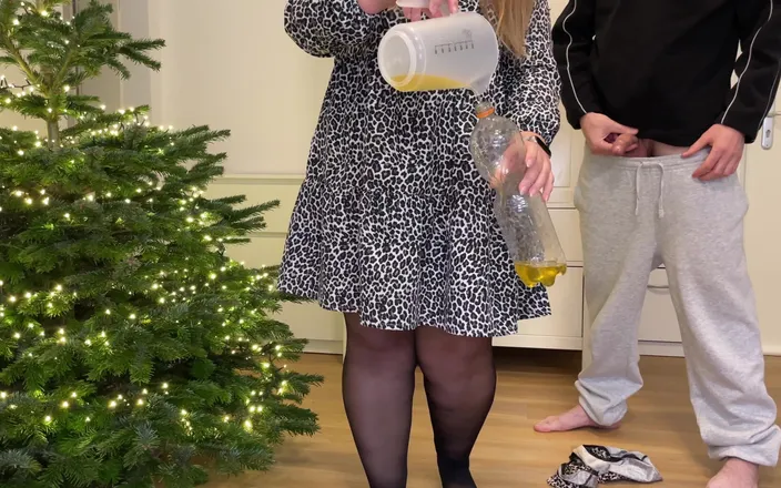 OurFetishLife: Mother-in-law Hold My Dick While I Pee Near the Christmas...