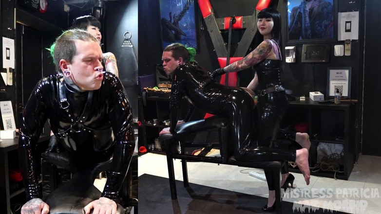 KinkyFemdomTV: Perempuan jalang lateks berkongkek dengan Patricia