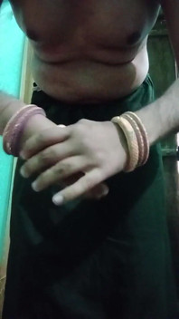 Indian Gay Crossdresser Bottom Gaurisissy Real XXX Homemade Sex in Red Saree with Heavy Jwellery