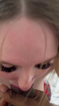 Blake DeBarge  - Teenie Tiny British Slut Gives BBC BJ