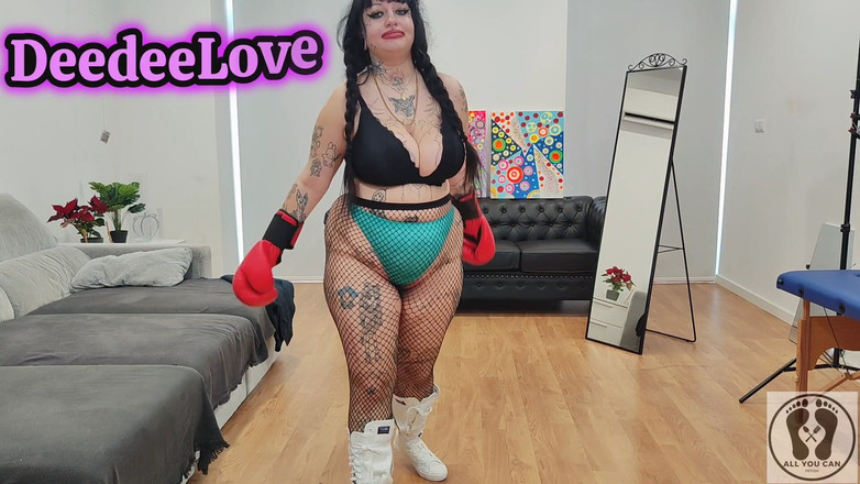 All You Can Fetish: Personal Training Chubby Girl Unexpected Glove Fetish BJ Cumshot