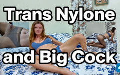 Trans Nylon Play Big Cock Cumming