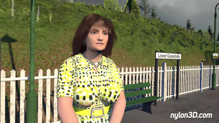 N3D animation: Train ride with horny blonde