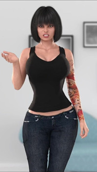 Lust &life 03 - une fille à forte poitrine masturbe sa chatte mouillée et ses énormes seins - jeu porno en 3D