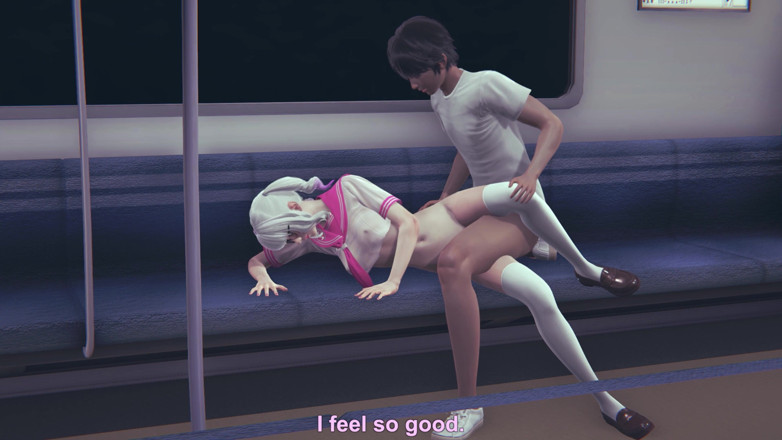 Waifu club 3D: College loszka cipki zerżnięta na siedzeniu pociągu
